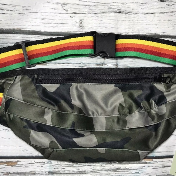 NEW Pam & Gela Belt Bag Crossbody Fanny Pack Camo Print Grunge Purse NWT $175 - Picture 6 of 12